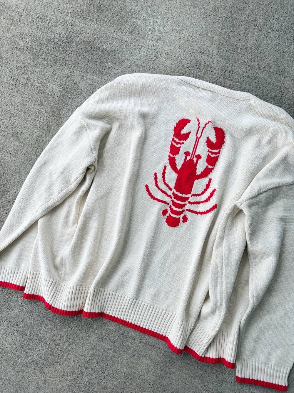 Luna x Sol Viral TJ Maxx lobster cardigan sweater beach boho coastal knit top - Picture 2 of 6